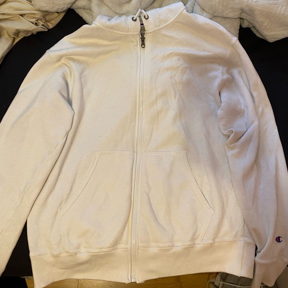men’s white champion zip-up - Picture 1 of 5